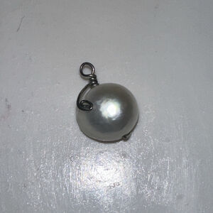 Genuine White Coin Pearl Pendant - Iridescent Freshwater Cultured Pearl
